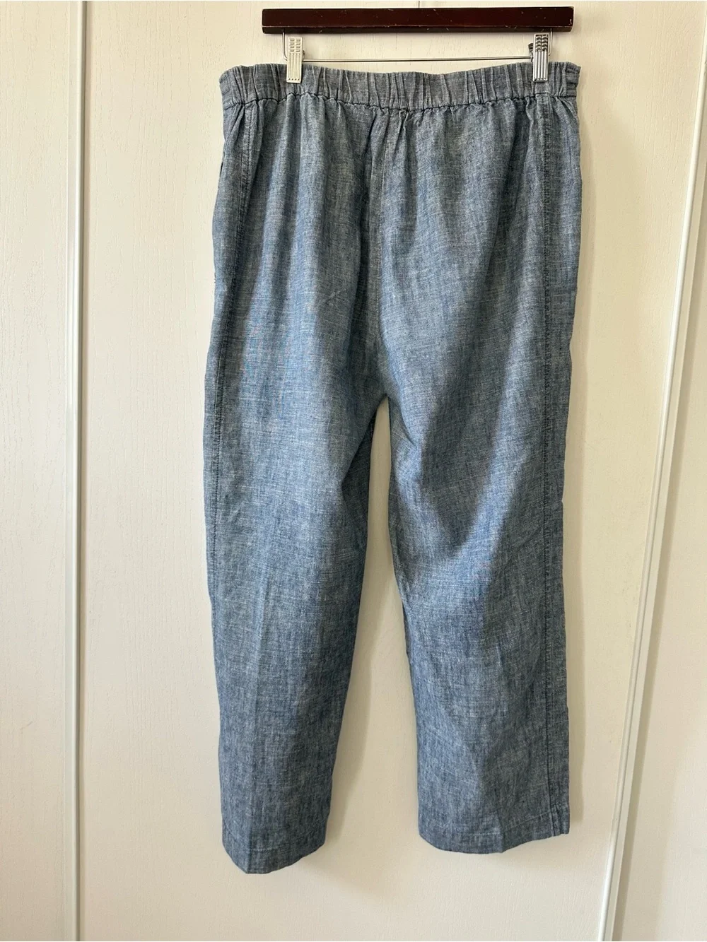 Eileen Fisher Women’s Blue Pull On Organic Cotton and Hemp Slim Pants- Medium
